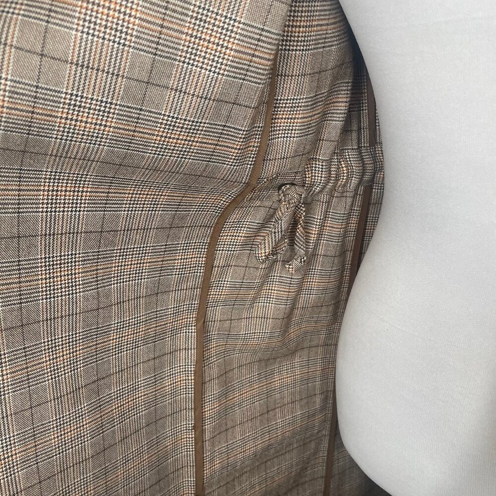 cupcakes and cashmere Plaid Drape Front Trench Coat XS - Picture 5 of 16